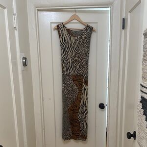 Vintage Animal Print Sleeveless Dress